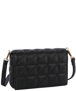 Flap Quilted Crossbody Bag TD-0023 BLACK
